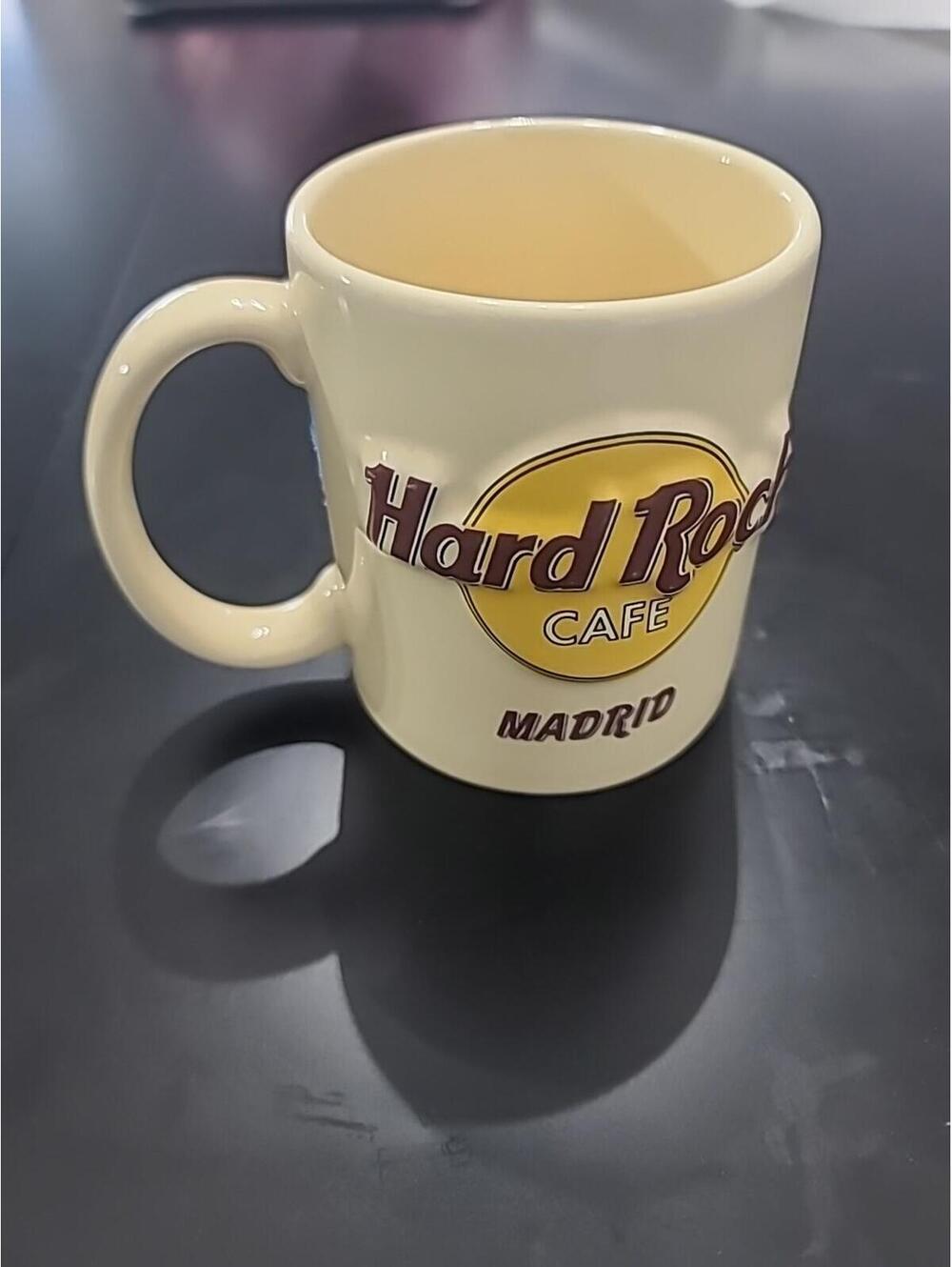 Hard Rock Cafe Madrid Mug 3D Embossed Bear Logo Love All Serve All Be Kind Spain